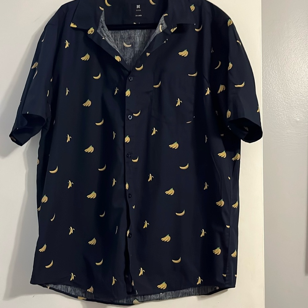 Banana Button Up Shirt by Visive 2XL
